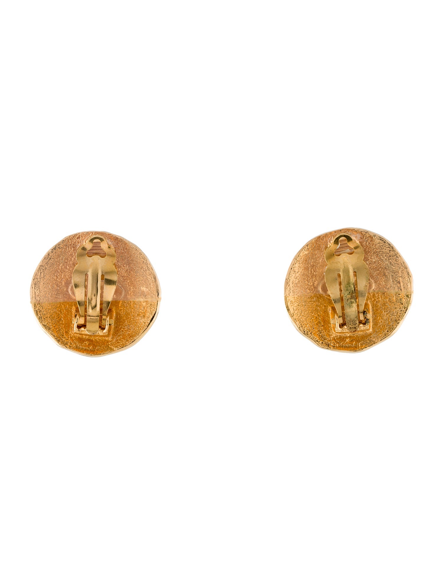 Chanel Vintage Lion Crest Clip-On Earrings